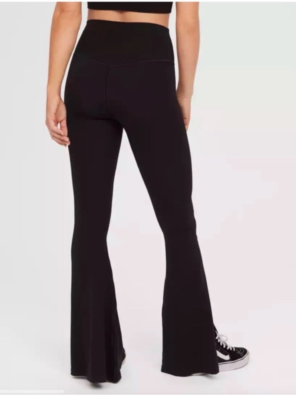 aerie Offline High-Rise Flare Yoga Pants in Black